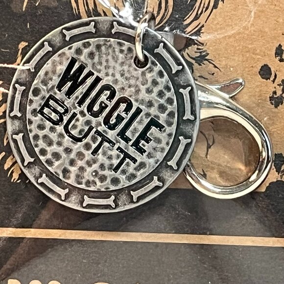 Wiggle Butt Dog Collar Charm Metal 1" Diameter Open Roads Brand Canine Puppy New - Picture 1 of 3